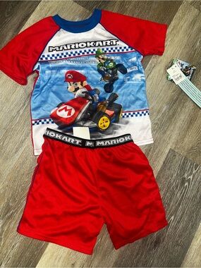 Nintendo Mario Kart Kids Pajama Set - Red, Blue, White